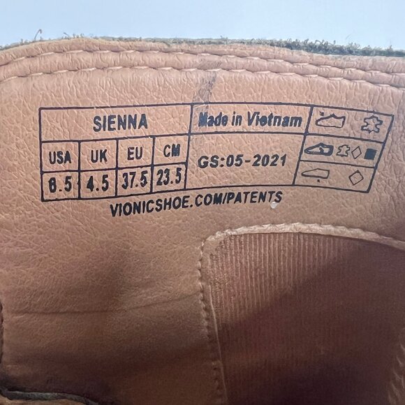 Vionic Sienna Waterproof Leather Short Block Heel Ankle Boot Bootie Winter Snow - Picture 8 of 14